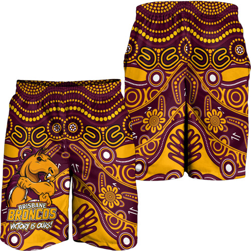 Brisbane Broncos Men Short - Aboriginal Inspired Tough Fan Rugby For Life Brisbane Broncos Men Short - Aboriginal Inspired Tough Fan Rugby For Life