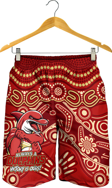 Redcliffe Dolphins Men Short - Aboriginal Inspired Tough Fan Rugby For Life