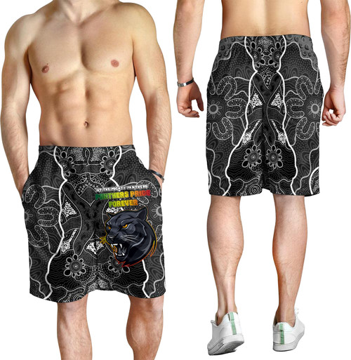 Penrith Panthers Men Short - Custom Grand Final With Contemporary Style Of Aboriginal Painting
