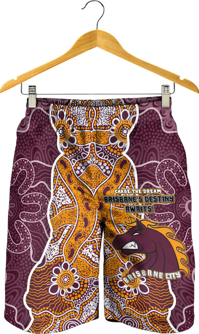 Brisbane Broncos Men Short - Custom Grand Final With Contemporary Style Of Aboriginal Painting Brisbane Broncos Men Short - Custom Grand Final With Contemporary Style Of Aboriginal Painting