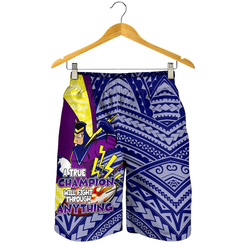 Melbourne Storm Men Short - A True Champion Will Fight Through Anything With Polynesian Patterns