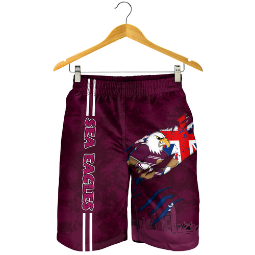 Manly Warringah Sea Eagles Men Short - Happy Australia Day Flag Scratch Style Manly Warringah Sea Eagles Men Short - Happy Australia Day Flag Scratch Style
