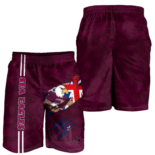 Manly Warringah Sea Eagles Men Short - Happy Australia Day Flag Scratch Style Manly Warringah Sea Eagles Men Short - Happy Australia Day Flag Scratch Style