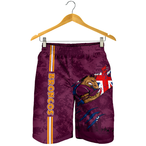 Brisbane Broncos Men Short - Happy Australia Day Flag Scratch Style Brisbane Broncos Men Short - Happy Australia Day Flag Scratch Style