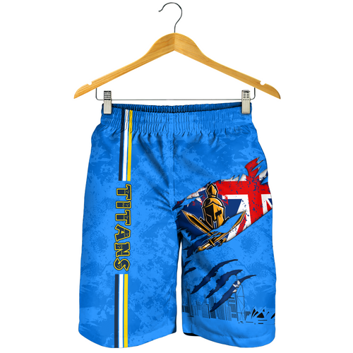 Gold Coast Titans Men Short - Happy Australia Day Flag Scratch Style