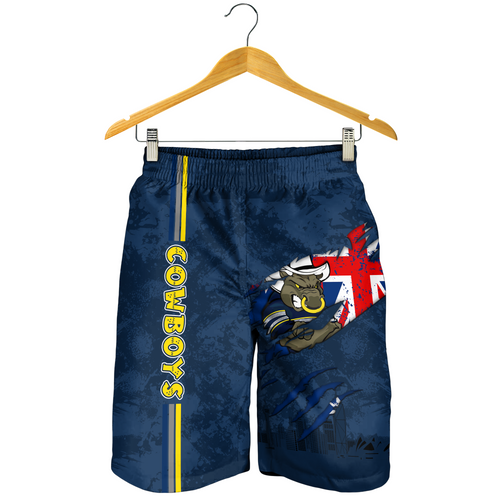 North Queensland Cowboys Men Short - Happy Australia Day Flag Scratch Style North Queensland Cowboys Men Short - Happy Australia Day Flag Scratch Style