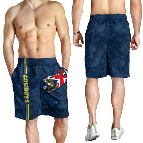 North Queensland Cowboys Men Short - Happy Australia Day Flag Scratch Style North Queensland Cowboys Men Short - Happy Australia Day Flag Scratch Style
