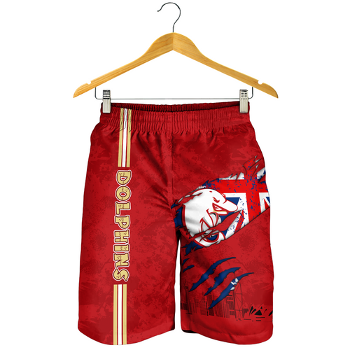Redcliffe Dolphins Men Short - Happy Australia Day Flag Scratch Style Redcliffe Dolphins Men Short - Happy Australia Day Flag Scratch Style