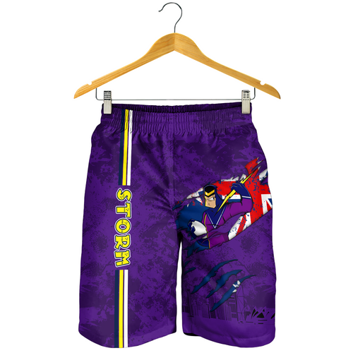 Melbourne Storm Men Short - Happy Australia Day Flag Scratch Style