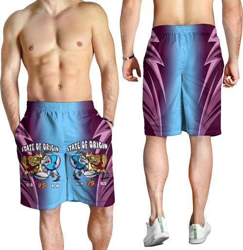Queensland Maroons Men Short - Custom State Of Origin 2024 Tough Fan Rugby For Life QLD vs NSW Ver 2 Queensland Maroons Men Short - Custom State Of Origin 2024 Tough Fan Rugby For Life QLD vs NSW Ver 2