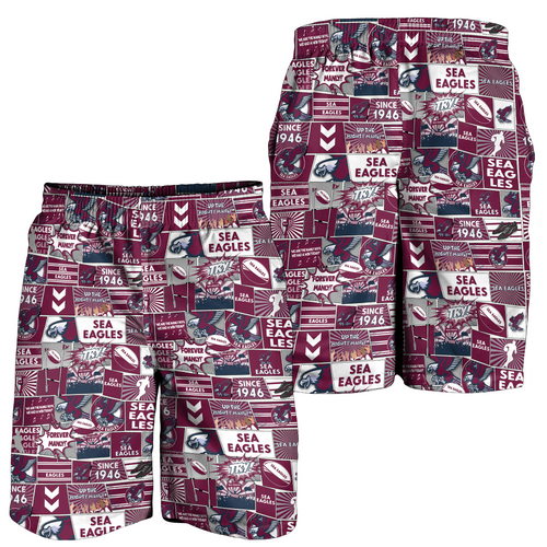 Manly Warringah Sea Eagles Men Short - Team Of Us Die Hard Fan Supporters Comic Style