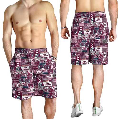 Manly Warringah Sea Eagles Men Short - Team Of Us Die Hard Fan Supporters Comic Style