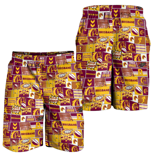 Brisbane Broncos Men Short - Team Of Us Die Hard Fan Supporters Comic Style