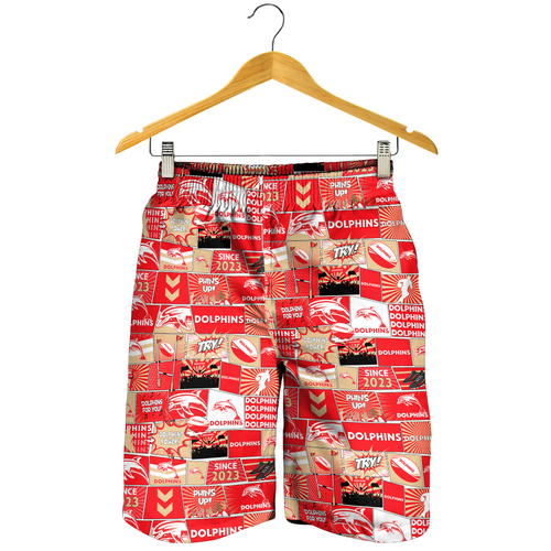 Redcliffe Dolphins Men Short - Team Of Us Die Hard Fan Supporters Comic Style Redcliffe Dolphins Men Short - Team Of Us Die Hard Fan Supporters Comic Style