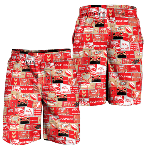 Redcliffe Dolphins Men Short - Team Of Us Die Hard Fan Supporters Comic Style Redcliffe Dolphins Men Short - Team Of Us Die Hard Fan Supporters Comic Style