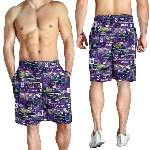Melbourne Storm Men Short - Team Of Us Die Hard Fan Supporters Comic Style Melbourne Storm Men Short - Team Of Us Die Hard Fan Supporters Comic Style