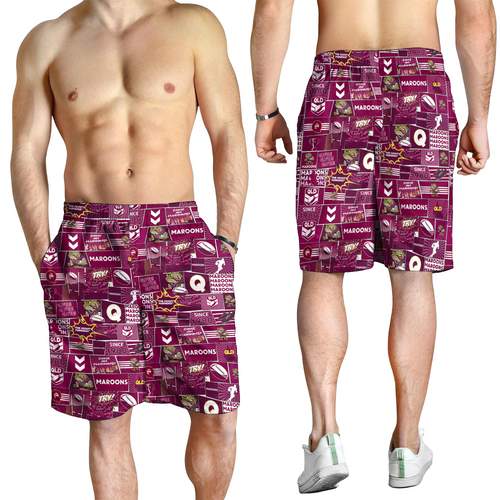 Queensland Maroons Men Short - Team Of Us Die Hard Fan Supporters Comic Style Queensland Maroons Men Short - Team Of Us Die Hard Fan Supporters Comic Style