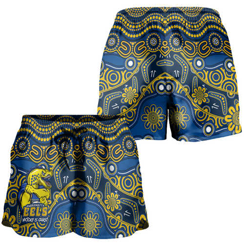 Parramatta Eels Women Shorts - Aboriginal Inspired Tough Fan Rugby For Life Parramatta Eels Women Shorts - Aboriginal Inspired Tough Fan Rugby For Life