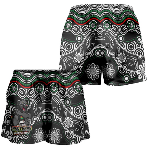 Penrith Panthers Women Shorts - Aboriginal Inspired Tough Fan Rugby For Life Penrith Panthers Women Shorts - Aboriginal Inspired Tough Fan Rugby For Life
