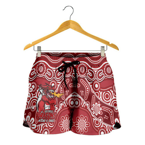 St. George Illawarra Dragons Women Shorts - Aboriginal Inspired Tough Fan Rugby For Life St. George Illawarra Dragons Women Shorts - Aboriginal Inspired Tough Fan Rugby For Life