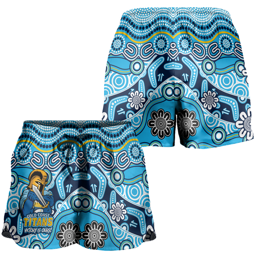 Gold Coast Titans Women Shorts - Aboriginal Inspired Tough Fan Rugby For Life Gold Coast Titans Women Shorts - Aboriginal Inspired Tough Fan Rugby For Life