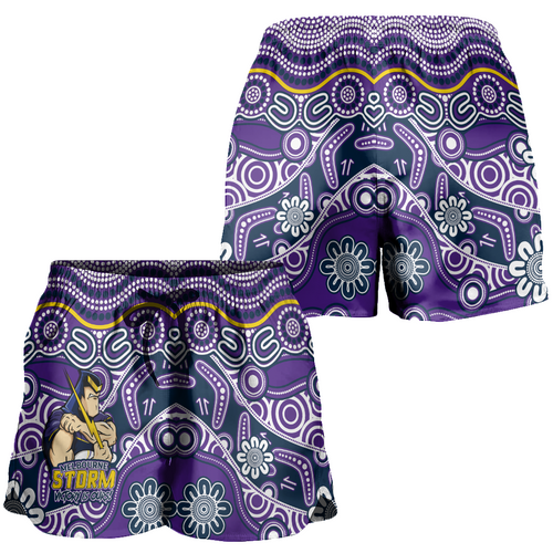 Melbourne Storm Women Shorts - Aboriginal Inspired Tough Fan Rugby For Life Melbourne Storm Women Shorts - Aboriginal Inspired Tough Fan Rugby For Life