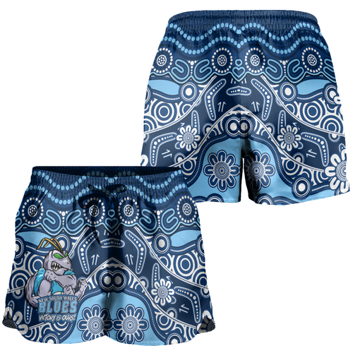 New South Wales Blues Women Shorts - Aboriginal Inspired Tough Fan Rugby For Life New South Wales Blues Women Shorts - Aboriginal Inspired Tough Fan Rugby For Life