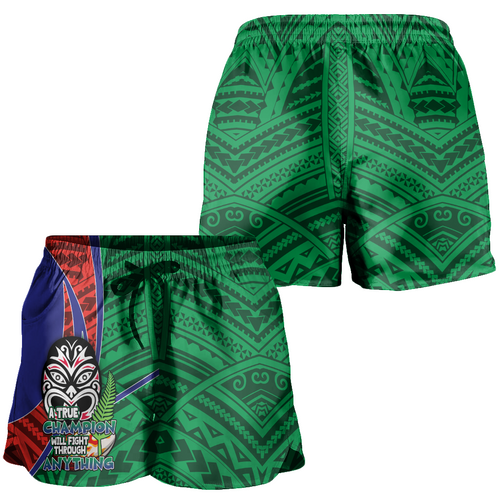 New Zealand Warriors Women Shorts - A True Champion Will Fight Through Anything With Polynesian Patterns New Zealand Warriors Women Shorts - A True Champion Will Fight Through Anything With Polynesian Patterns