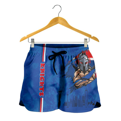 Newcastle Knights Women Shorts - Happy Australia Day Flag Scratch Style