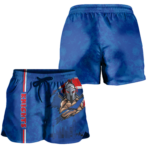 Newcastle Knights Women Shorts - Happy Australia Day Flag Scratch Style