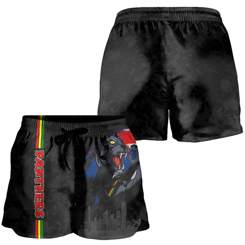Penrith Panthers Women Shorts - Happy Australia Day Flag Scratch Style Penrith Panthers Women Shorts - Happy Australia Day Flag Scratch Style