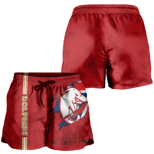 Redcliffe Dolphins Women Shorts - Happy Australia Day Flag Scratch Style