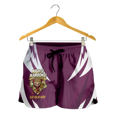 Queensland Maroons Women Shorts - Custom State Of Origin 2024 Passionate Fan Born To Win Ver 2 Queensland Maroons Women Shorts - Custom State Of Origin 2024 Passionate Fan Born To Win Ver 2