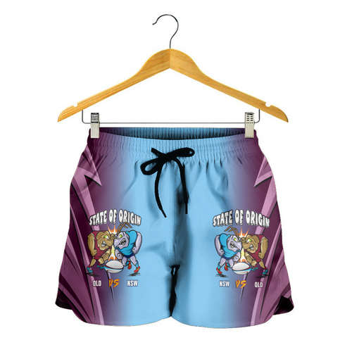 Queensland Maroons Women Shorts - Custom State Of Origin 2024 Tough Fan Rugby For Life QLD vs NSW Ver 2 Queensland Maroons Women Shorts - Custom State Of Origin 2024 Tough Fan Rugby For Life QLD vs NSW Ver 2