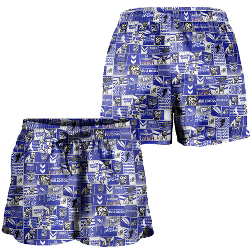 Canterbury-Bankstown Bulldogs Women Shorts - Team Of Us Die Hard Fan Supporters Comic Style Canterbury-Bankstown Bulldogs Women Shorts - Team Of Us Die Hard Fan Supporters Comic Style