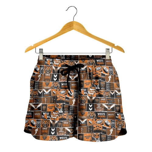 Wests Tigers Women Shorts - Team Of Us Die Hard Fan Supporters Comic Style Wests Tigers Women Shorts - Team Of Us Die Hard Fan Supporters Comic Style