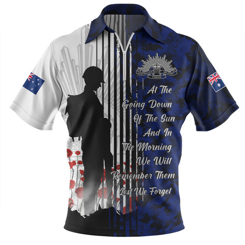 Australia Zip Polo Shirt Spirit Of Remembrance Day Lest We Forget Australia Zip Polo Shirt Spirit Of Remembrance Day Lest We Forget