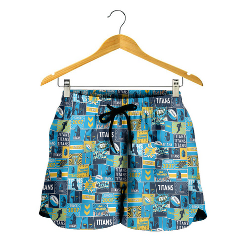 Gold Coast Titans Women Shorts - Team Of Us Die Hard Fan Supporters Comic Style