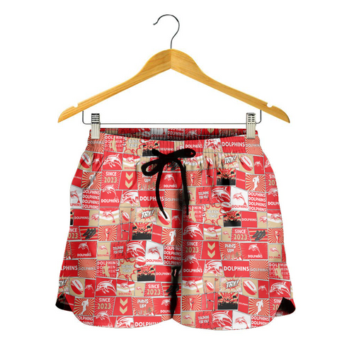 Redcliffe Dolphins Women Shorts - Team Of Us Die Hard Fan Supporters Comic Style Redcliffe Dolphins Women Shorts - Team Of Us Die Hard Fan Supporters Comic Style