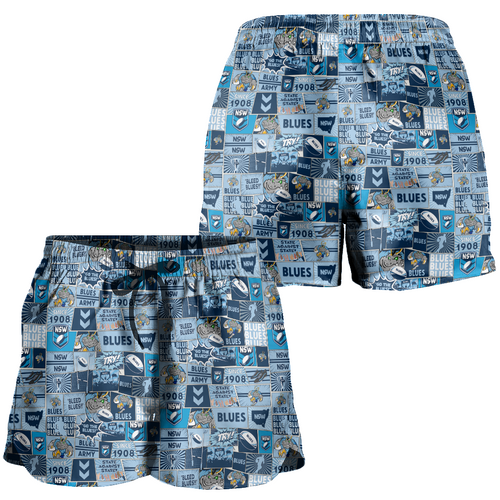New South Wales Blues Women Shorts - Team Of Us Die Hard Fan Supporters Comic Style
