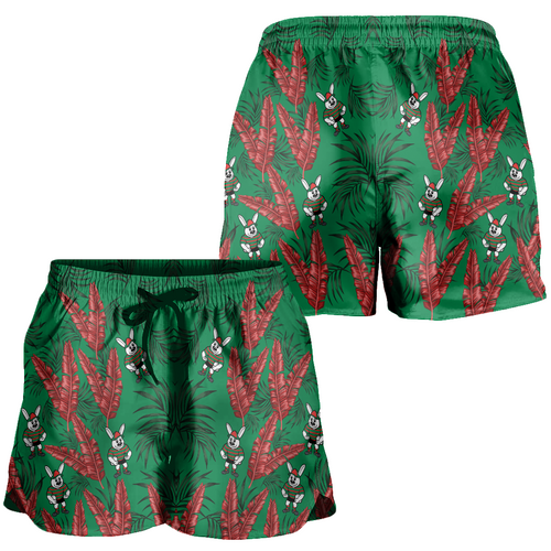South Sydney Rabbitohs Women Shorts - Tropical Patterns South Sydney Rabbitohs Women Shorts - Tropical Patterns