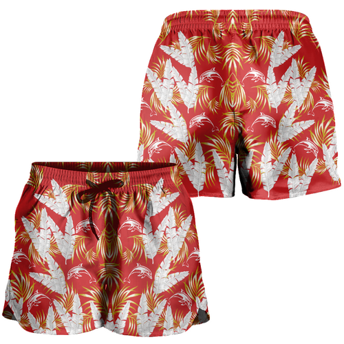 Redcliffe Dolphins Women Shorts - Tropical Patterns Redcliffe Dolphins Women Shorts - Tropical Patterns
