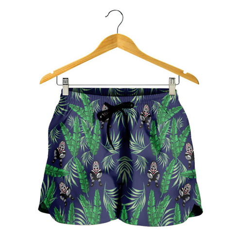 New Zealand Warriors Women Shorts - Tropical Patterns New Zealand Warriors Women Shorts - Tropical Patterns