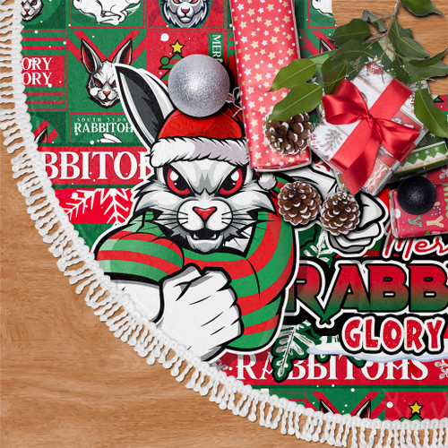 South Sydney Rabbitohs Christmas Tree Skirt Merry Ugly Christmas Comic Style South Sydney Rabbitohs Christmas Tree Skirt Merry Ugly Christmas Comic Style
