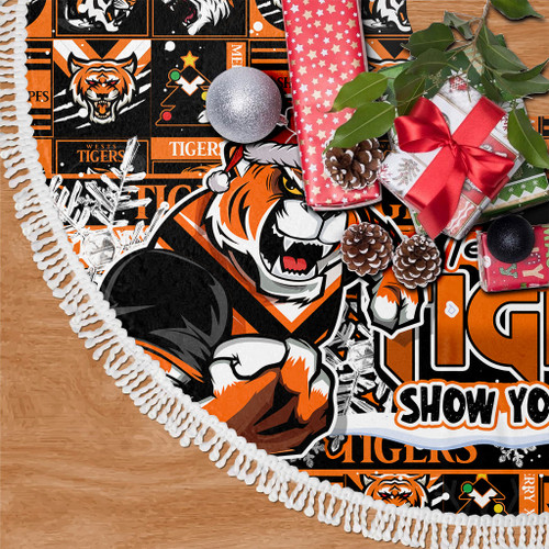 Wests Tigers Christmas Tree Skirt Merry Ugly Christmas Comic Style Wests Tigers Christmas Tree Skirt Merry Ugly Christmas Comic Style