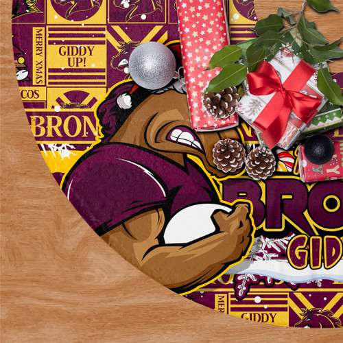 Brisbane Broncos Christmas Tree Skirt Merry Ugly Christmas Comic Style Brisbane Broncos Christmas Tree Skirt Merry Ugly Christmas Comic Style