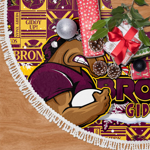 Brisbane Broncos Christmas Tree Skirt Merry Ugly Christmas Comic Style Brisbane Broncos Christmas Tree Skirt Merry Ugly Christmas Comic Style