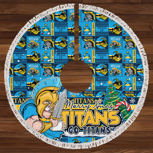 Gold Coast Titans Christmas Tree Skirt Merry Ugly Christmas Comic Style Gold Coast Titans Christmas Tree Skirt Merry Ugly Christmas Comic Style