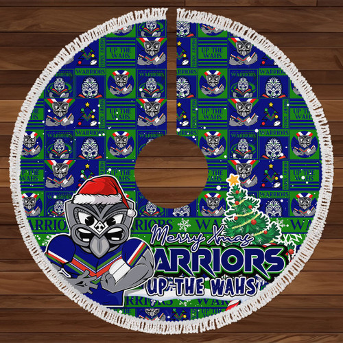 New Zealand Warriors Christmas Tree Skirt Merry Ugly Christmas Comic Style New Zealand Warriors Christmas Tree Skirt Merry Ugly Christmas Comic Style