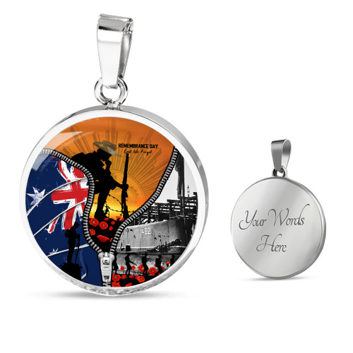 Australia Circle Necklace Lest We Forget Honoring Our Heroes On Remembrance Day
